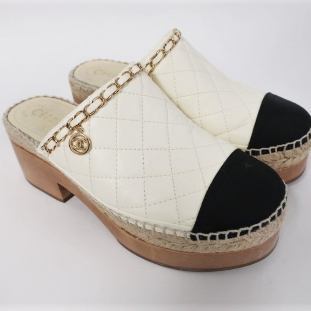 Chanel 18P Platform Espadrille Clogs